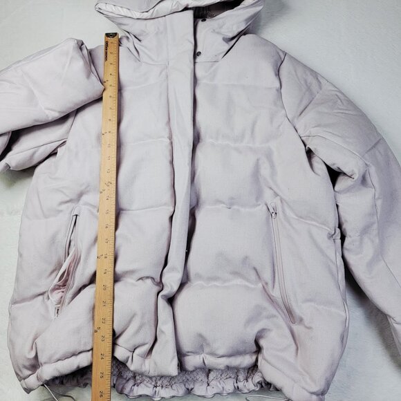 Lululemon Women's Heathered Light Chrome Wool Wunder Puffer Jacket Size 12 - Picture 5 of 7